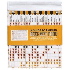 Beer & Food Pairing Chart Kitchen Towel 2440 Combos Bar Gift or Decor NWT UK